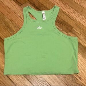 Lime green Alo aspire yoga cropped tank - size L